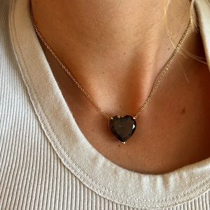 BROWN SMOKY QUARTZ PENDANT IN HEART SHAPE